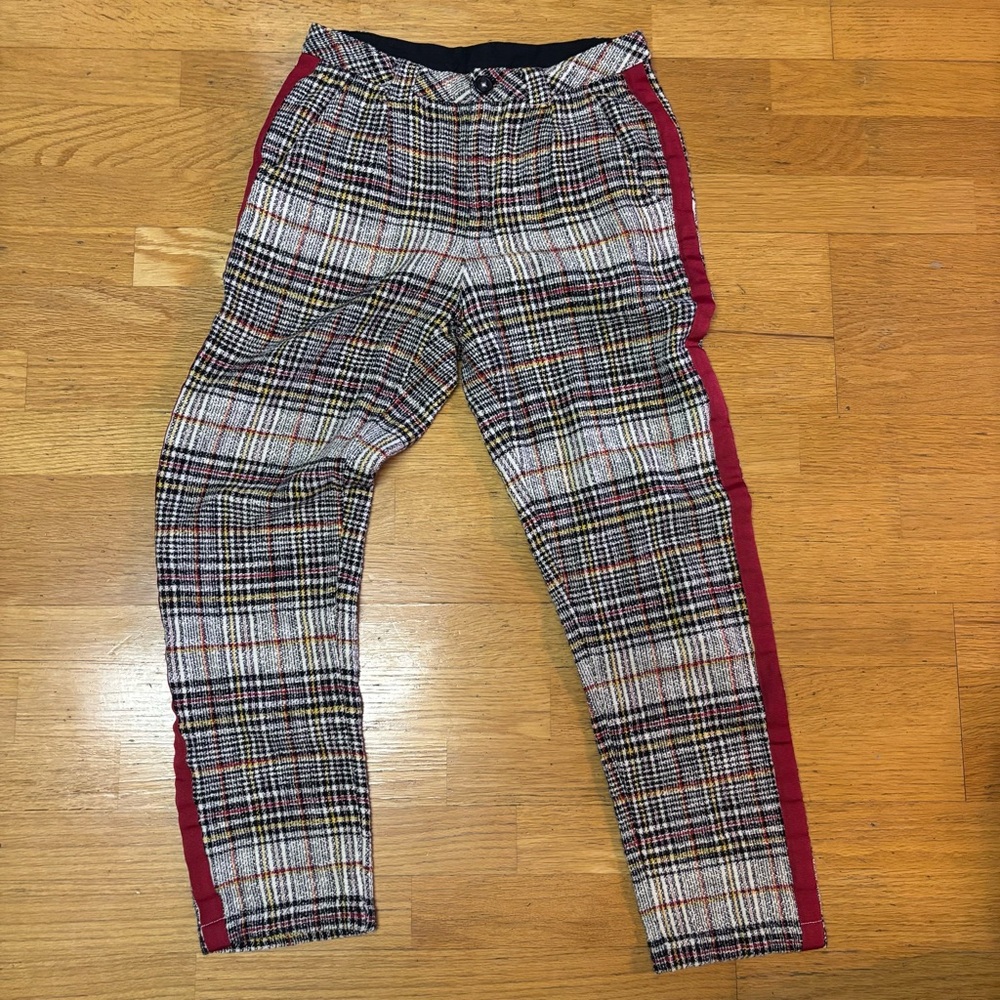 Free People Good Vibes Preppy Plaid Academia Career Quiet Luxury Trouser Pants 4 - Picture 2 of 7